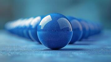 AI generated Row of Blue Balls photo