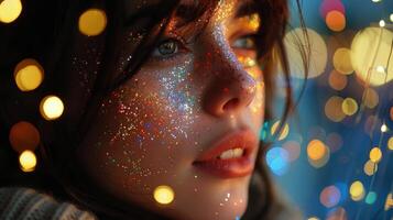 AI generated Woman Covered in Glitter photo