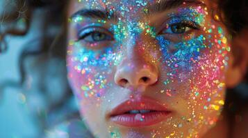 AI generated Woman Covered in Glitter photo