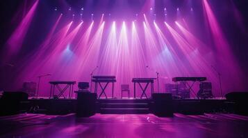 AI generated Stage With Illuminated Lights photo