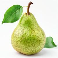 AI generated Close Up of Green Apple With Leaf photo
