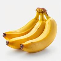 AI generated Bunch of Ripe Bananas on White Background photo