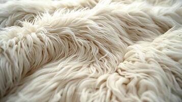 AI generated Close Up of White Fur Texture photo