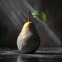 AI generated Black and White Photo of a Pear