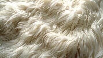 AI generated Close Up of White Fur Texture photo