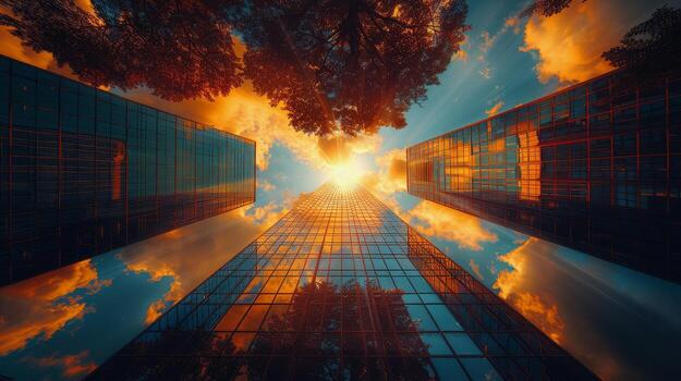 AI generated Sky Reflection in Water photo