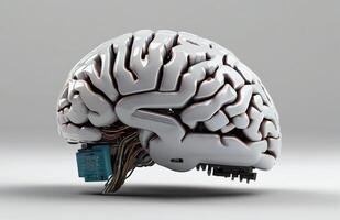 ai generado artificial inteligencia cerebro aislado en blanco antecedentes foto