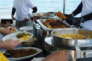 Serving Gourmet Lunch on a Yacht in Dubai photo