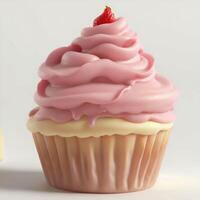 AI generated Cakes cup Strawberry cream cocolate 3D Realistic photo