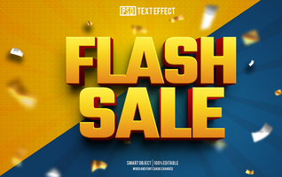 flash sale text effect, font editable, typography, 3d text psd