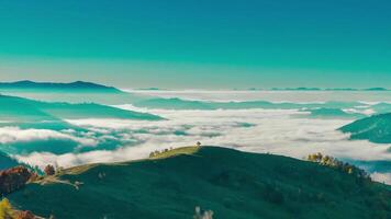 Time lapse of Clouds move in Carpathian mountains. 4K video