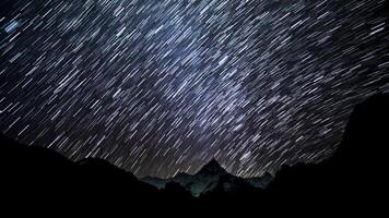 Time lapse of Star trails in the night sky. video