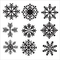 AI generated Geometric Snowflake Clipart Vector Illustrations