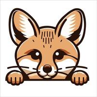 AI generated Peeking Bengal fox isolated illustration vector