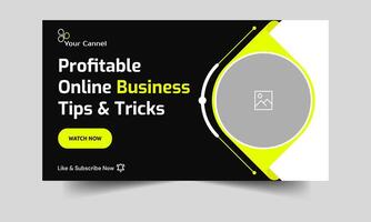 Modern business advice and tactics designing a vector EPS 10 file type business concept plan, a completely editable video thumbnail banner design, and a video cover banner