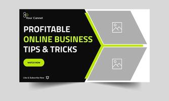 Modern business advice and techniques Designing a video cover banner and business concept strategies vector eps 10 file type, completely editable video thumbnail banner design