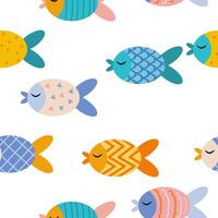 Cute fish seamless pattern for kiddos wallpaper,wrapping, or fabric vector