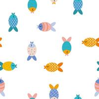 Cute fish seamless pattern for kiddos wallpaper,wrapping, or fabric vector