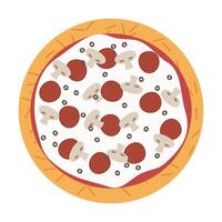 Pizza diseño elemento en blanco antecedentes vector