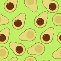 Hand drawn flat avocado seamless pattern vector