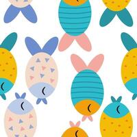 Cute fish seamless pattern for kiddos wallpaper,wrapping, or fabric vector