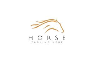 Horse Head Logo Mane Elegance Brand Farm Sport Race Equines Sign Symbol vector