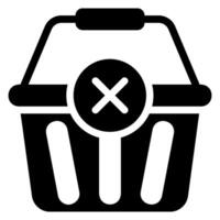 basket glyph icon vector