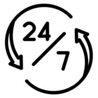 open 24 hours line icon vector