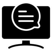 online chat glyph icon vector