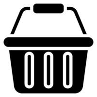 shopping basket glyph icon vector