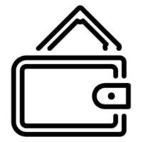 wallet line icon vector