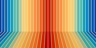 Retro vintage 70s style rainbow stripes  background poster lines. shapes vector design graphic 1970s retro background. abstract stylish 70s era line frame illustration. Abstract silhouettes.