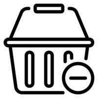 shopping basket line icon vector