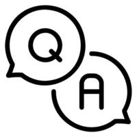 question and answer line icon vector