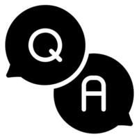 question and answer glyph icon vector