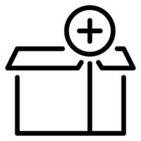 icono de línea de caja abierta vector