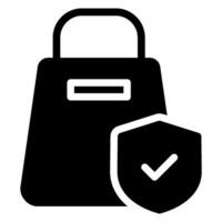 icono de glifo de bolsa de compras vector