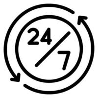 open 24 hours line icon vector