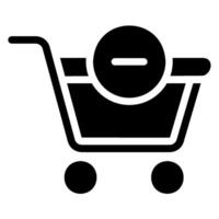 shopping cart glyph icon vector
