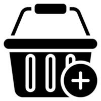 shopping basket glyph icon vector