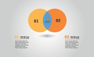 diagrama infografia para dos circulo diseño vector. vector