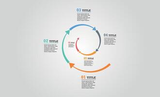 Spiral circular chart color infographics step by step in a series of circles. vector