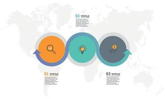Business infographics process. Timeline infographics with 3 steps. vector