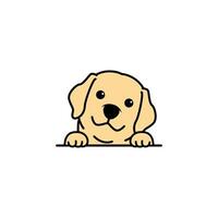 Cute labrador retriever puppy cartoon, vector illustration