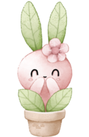 Cactus rabbit cactus in pot easter bunny rabbit and Earth day png