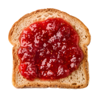 ai generato fragola marmellata su pane crostini isolato su trasparente sfondo png