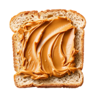 AI generated Peanut butter on bread toast Isolated on transparent background png