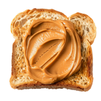 AI generated Peanut butter on bread toast Isolated on transparent background png