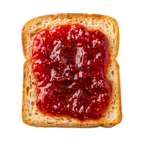 ai generato fragola marmellata su pane crostini isolato su trasparente sfondo png