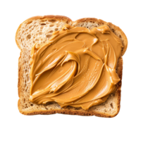 AI generated Peanut butter on bread toast Isolated on transparent background png